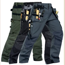 Рабочие брюки мульти-одежда с карманами-Устойчивые Рабочие механические брюки карго рабочая одежда брюки высокое качество машина ремонт брюки
