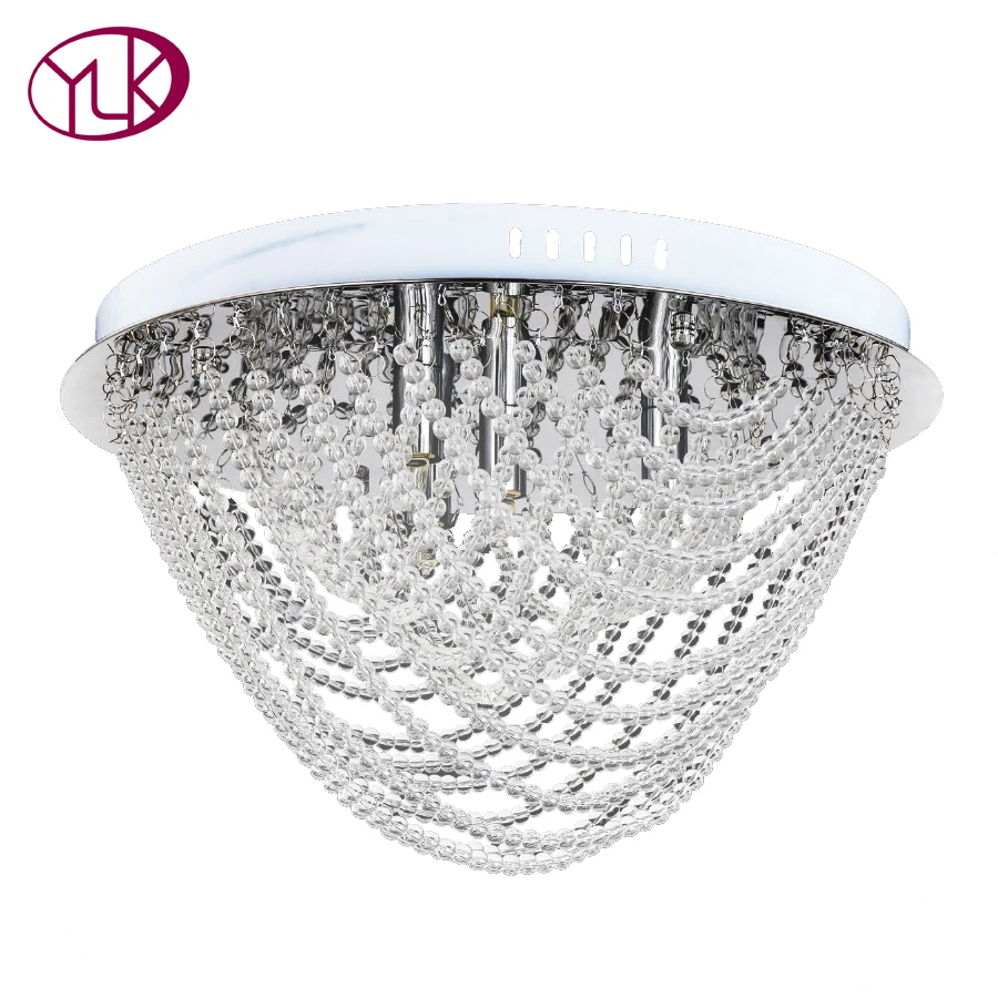 

Youlaike Luxury Modern Crystal Ceiling Light Bedroom Round Crystal Lighting Fixtures LED Lustres De Cristal