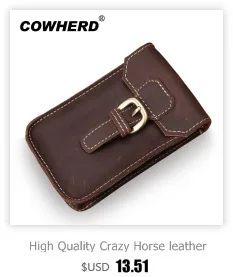 High Quality Crazy Horse leather Waist pack Phone Bag Belt Pouch Holster Cover Genuine leather hand made hasp phone bags