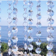 100 метров прозрачная стеклянная гирлянда бусины цепи декоративные weedding стеклянные бусины люстра с подвесками цепочки для ламп