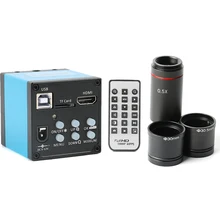 1080P 20MP HDMI USB промышленный видео микроскоп камера TF карта видео рекордер+ 0.5X C крепление окуляра объектив+ 30 мм 30,5 мм адаптер