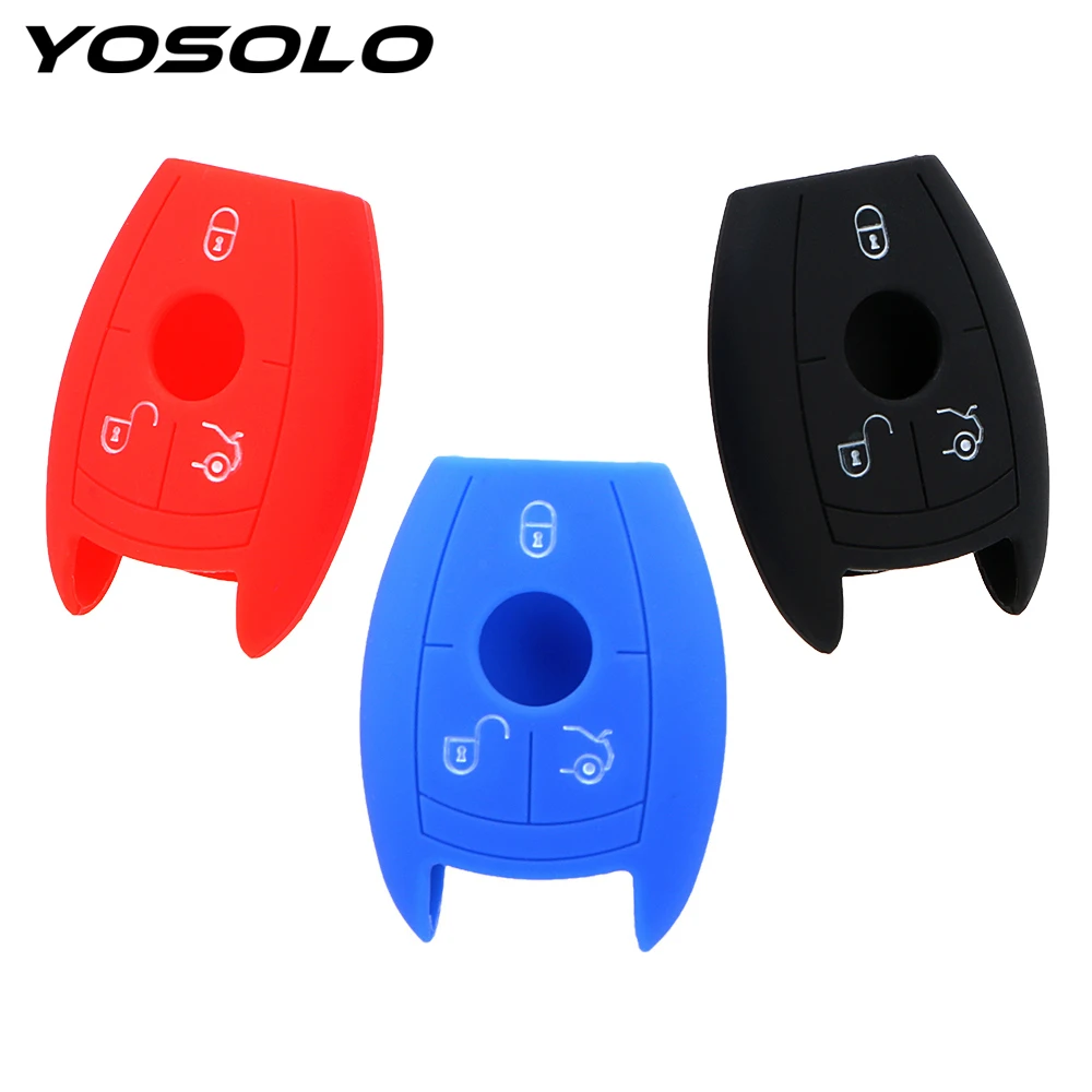 

3 Buttons Flip Silicone Car Key Case Cover Car-styling For Mercedes Benz W203 W210 W211 AMG W204 C E S CLS CLK CLA SLK Classe