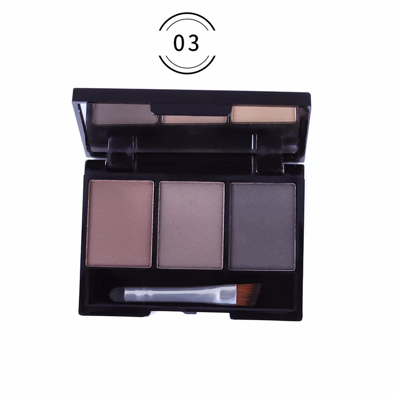 

3 Color Eyebrow Powder Palette Cosmetic Brand Eye Brow Enhancer Professional Waterproof Makeup Eye Shadow With Brush Mirror Box