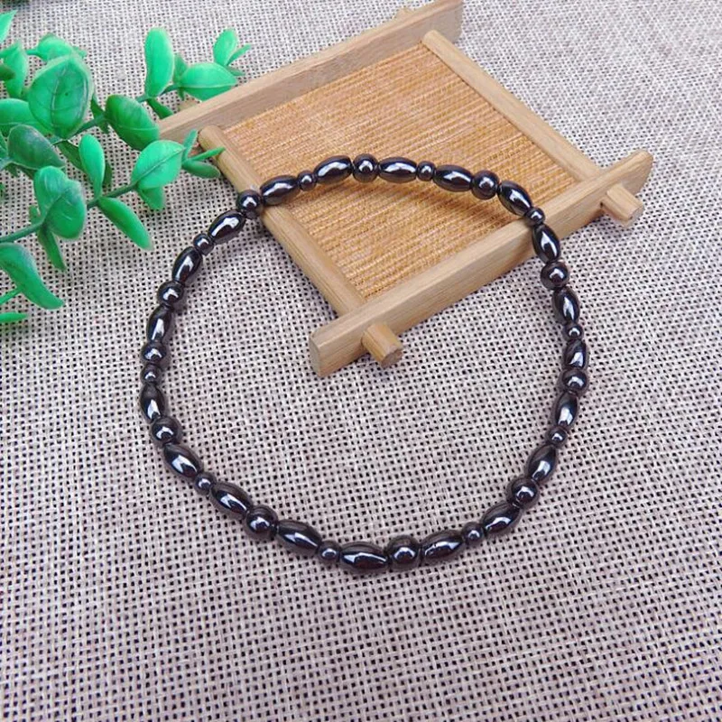 

Fashion Healthy Care Weight Loss Anklet Magnet Bracelets for Foot Hematite Elastic Bracelet 24-25 cm Pain Relief for women Man