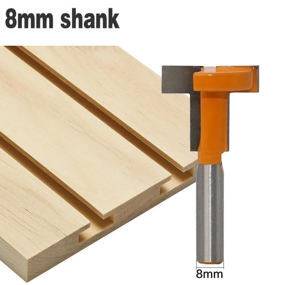 

1pc 8mm Shank "T" Type Jointing & Slotting Cutter T-Track Slotting & T-Slot Wood Router Bit Milling Cutters For Wood