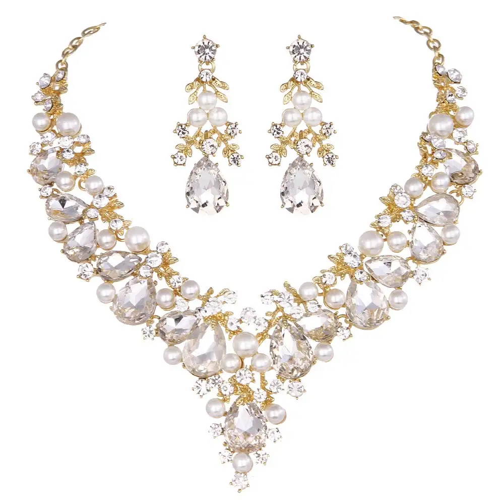 Simulated Pearl Necklace Earring | Simulated Pearl Jewelry Sets - Pearl ...
