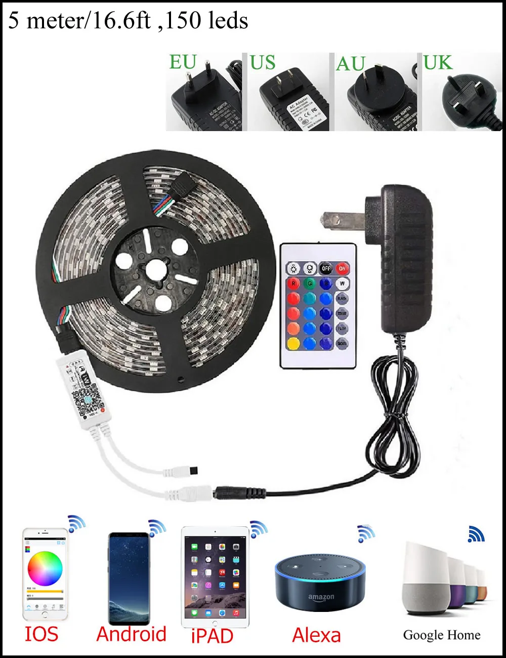 DC12V 5050SMD RGB WIFI Светодиодная лента 10 м 5 умная гибкая света волшебное домашнее