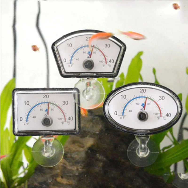 

Aquarium Thermometer Pointer Fish Tank Temperature Dial Submersible Suction Cup Aquarium Water Sensor