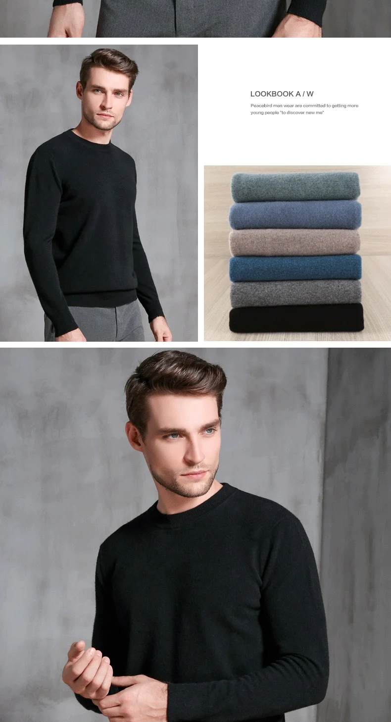 Зимний свитер для мужчин, из чистого кашемира, вязаный джемпер,, 8 цветов, мягкие Пуловеры высокого качества, топы, Мужская плотная одежда