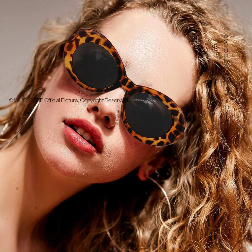 WHO CUTIE очки в стиле Курта Кобейна винтажные маленькие овальные солнцезащитные очки для женщин 90S ретро леопардовая оправа для детей солнцезащитные очки OM852
