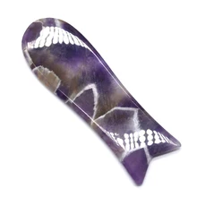 Драгоценный камень Guasha доска натуральный аметист Gua sha инструмент камень скребок для кузова массажер Здоровье Массаж Инструмент