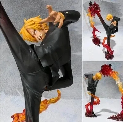 

One Piece Anime Black Leg Sanji Fire Battle Version Boxed PVC Actiong Figure Collection Model Toy Gift