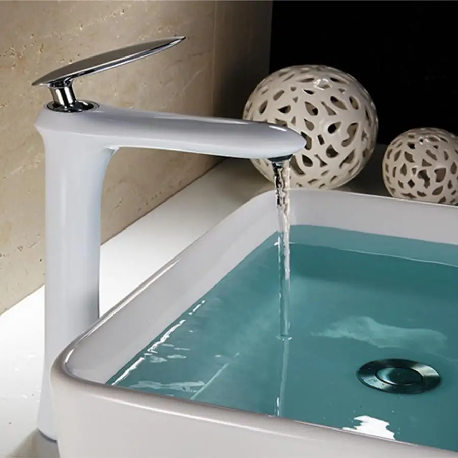 

G1/2" White Single Hole Basin Faucets Bathroom Cold Water Tap sink faucet Bathroom Accessories robinet salle de bain