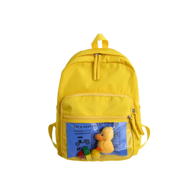Милые прозрачные женские рюкзаки из ПВХ, мягкие игрушки, школьные сумки для студентов, модные сумки для девочек-подростков, школьные рюкзаки, Новинка - Цвет: Yellow