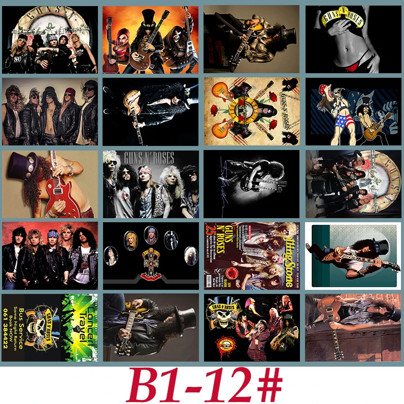 B1-12# guns N' Roses Классическая серия стикеров 20/шт ПВХ стикер Дорожный чемодан велосипед Телефон раздвижные пластины Граффити стиль