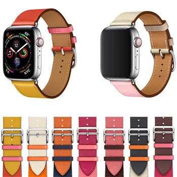 

New Leather Loop Straps For Apple Watch 38 42 40 44mm Sports Replace Breathable Wrist Band For i-Watch Series 4 3 2 1 Watchband