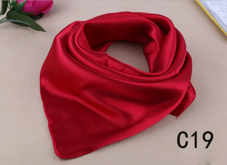 60 см, яркие цвета, женский шелковый шарф, Модная шелковая шаль, покрытие для головы, для женщин, профессиональные маленькие квадраты, дизайн, шелковые Scaves - Цвет: C19