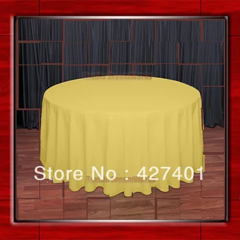 

Hot Sale 132" R Goldenrod Round Table Cloth Polyester Plain Table Cover for Wedding Events &Party Decoration(Supplier)