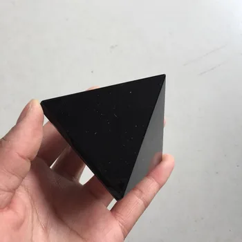 

60mm high quality natural black obsidian Crystal gemstone pyramid meditation reiki healing crystal stone wholesale home decor