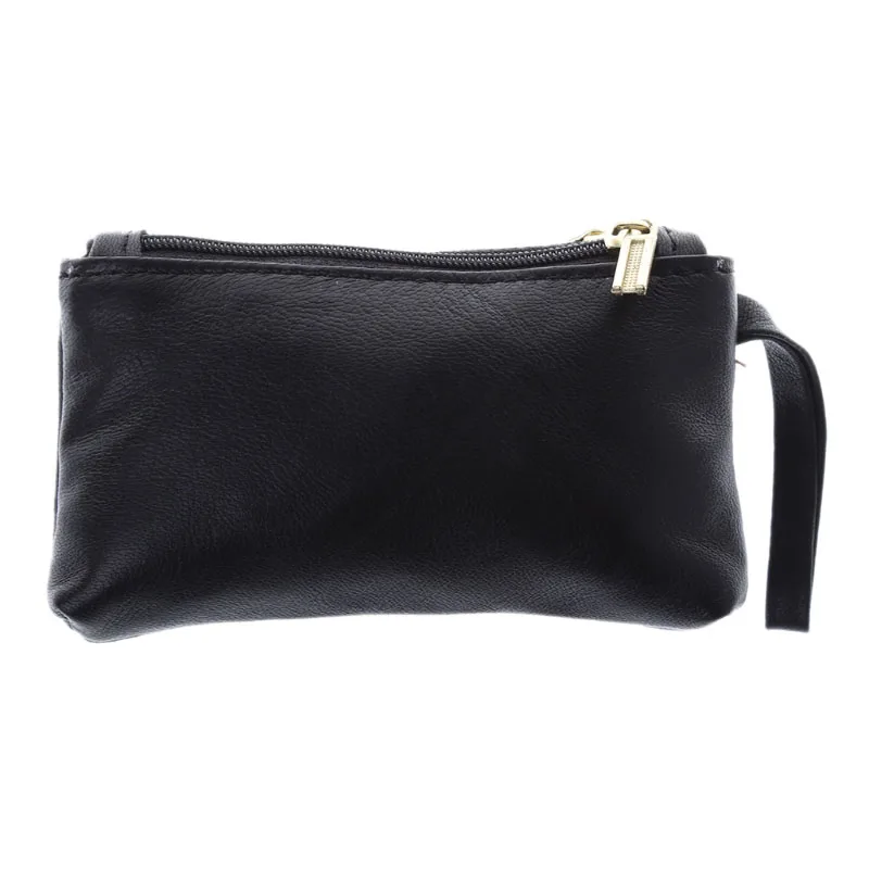 

Newest Leather Men Women Card Coin Key Holder Portable Zip Wallet Pouch Bag Purse Case