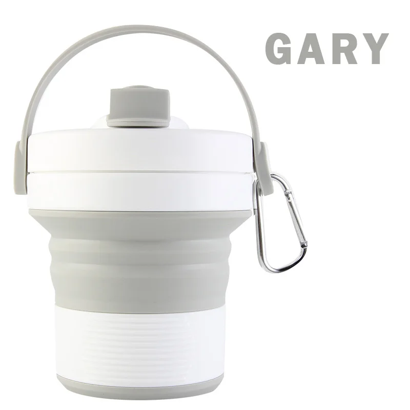 450 мл Пищевая силиконовая кофейная чашка складная телескопическая дорожная чашка для воды Портативная Складная складная бутылка для воды - Цвет: gary