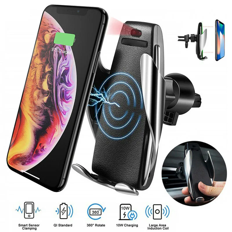 Wireless Car Charger Phone Mount Holder Air Vent Automatic Clamping 10W Fast Charging DXY88