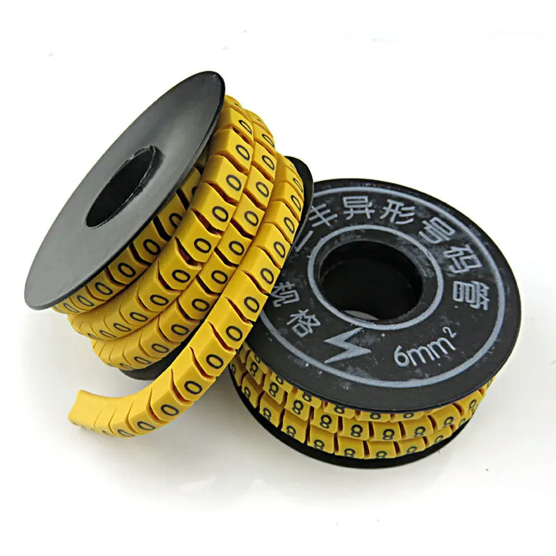 

1000Pcs/Roll EC-0 Cable Wire Marker Number 0 to 9 Cable Size 1.5sqmm PVC wiring marker cable label sleeve Wiring Accessories