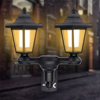 

Newest Vintage Solar Hexagonal LED Wall Light White Path Way Wall Landscape Mount Garden Fence Lamp Spotlight Outdoor Lighting