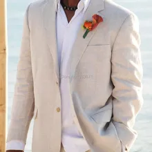 Простой белье Костюмы Для мужчин свадебные Смокинги для женихов на заказ женихи Смокинги для женихов Для мужчин S Костюмы Slim Fit пляж женихов Для мужчин Костюмы куртка+ Брюки для девочек