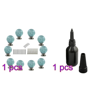 

10Pcs Crystal Bubble Ball Handle Doorknob For Cabinet Drawer Wardrobe Door +10ML Transparent UV Glue For Gem Cabochon Glass