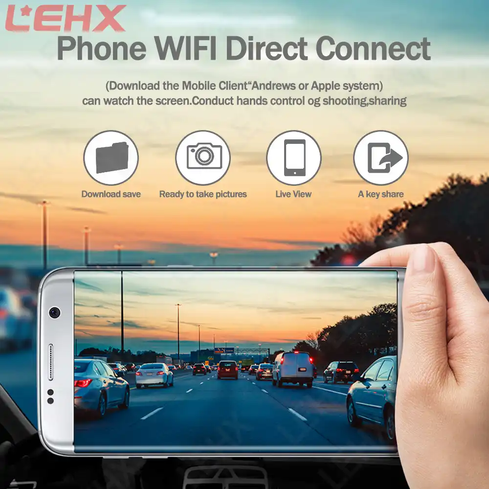 Видеорегистратор с Wi Fi и широким углом обзора 1080P HD ночное видение G sensor 70