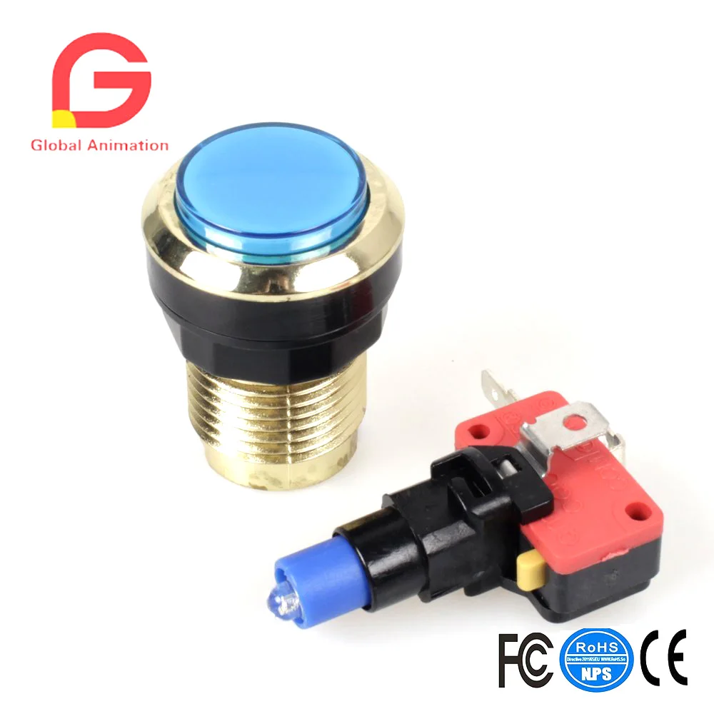 Arcade Game DIY Accessories Kit for PC and Raspberry Pi 2Pin 8way Happ joystick and gilded  LED Illuminated push buttons