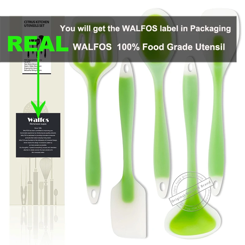 Kitchen utensils WALFOS Food Grade Silicone Cooking Tools Accessories Heat-Resistant Kitchen Utensil Set Non-Stick spatula turner ladle spoon