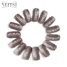 Волосы Neitsi, 2,3 см U Форма зажимы 100 шт./упак. 5 цветов Нержавеющая сталь волос заколки для перо клип в наращивание волос парики утка