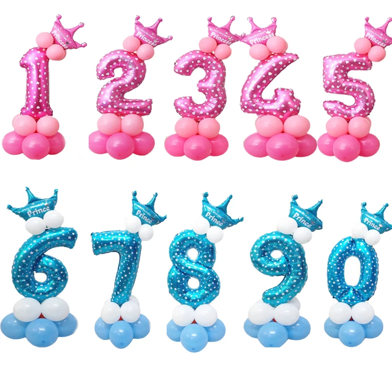 

1 Set 0-9 Numbers Large Helium Number Foil Children Festivals Dekoration Birthday Party Toy anniversaire enfant hat for Kids