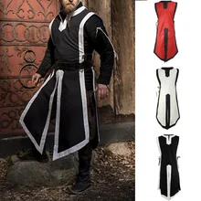 New side lace-up sleeveless men's gown medieval costume stage costume role-playing men's gown lace up side sleeveless bodysuit