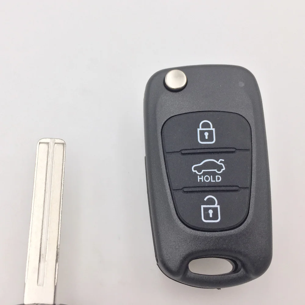 Cocolockey 3 кнопки Складная откидная оболочка ключа дистанционного управления для hyundai I30 IX35 Kia K2 K5 entral Fob Авто запасные части без логотипа - Количество кнопок: holder middle groove