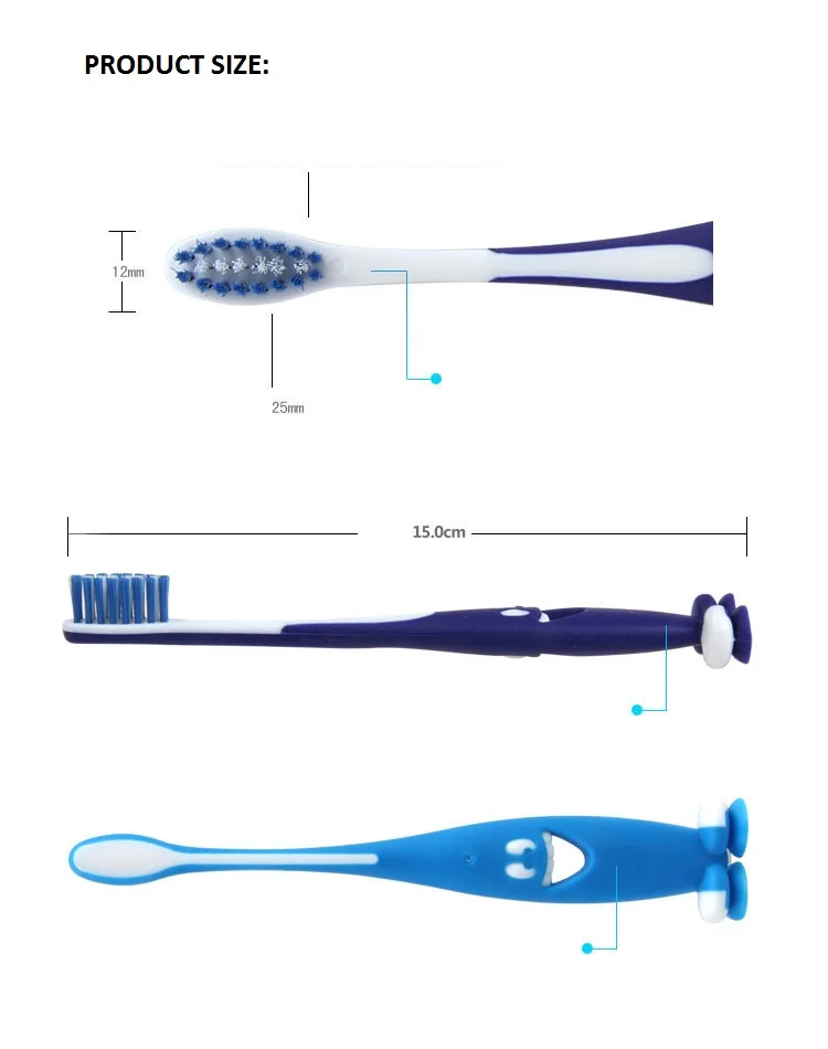 3 шт. мультфильм смайлик детская зубная щетка мягкие волосы резиновая ручка всасывания бассейна очистки зубов дети специальный здоровье