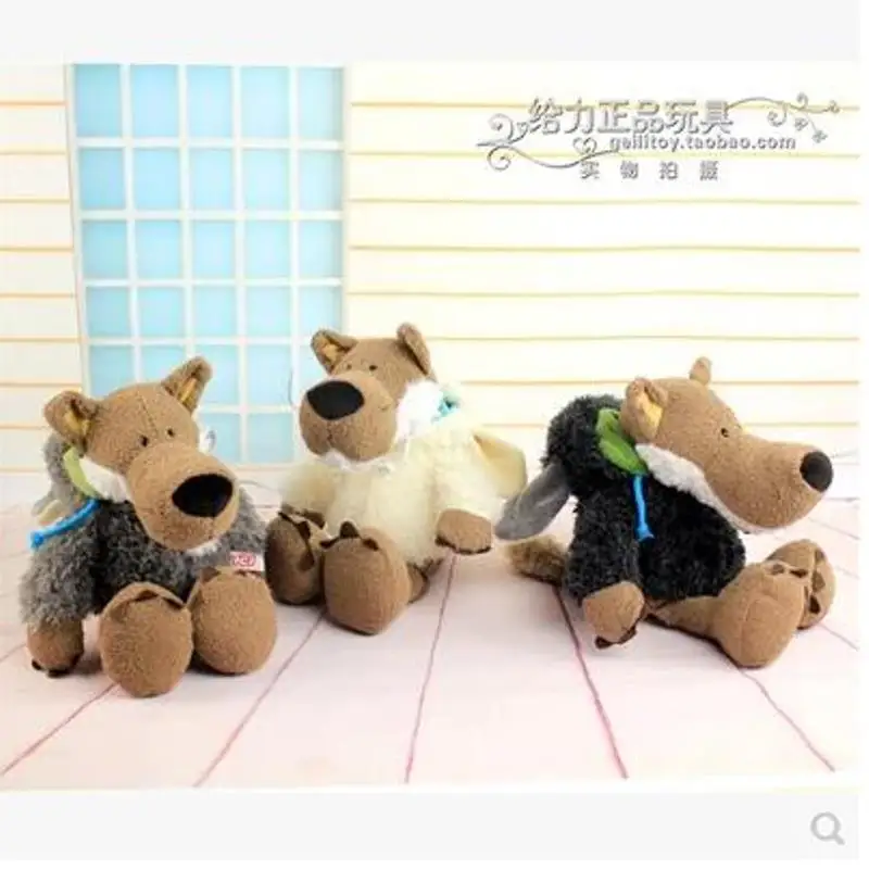 

With Sheep Skin Wolf Plush Toy 2017 OCT New Germany Series 25cm 35cm Children Birthday Christmas Gift Three Colors 1pcs