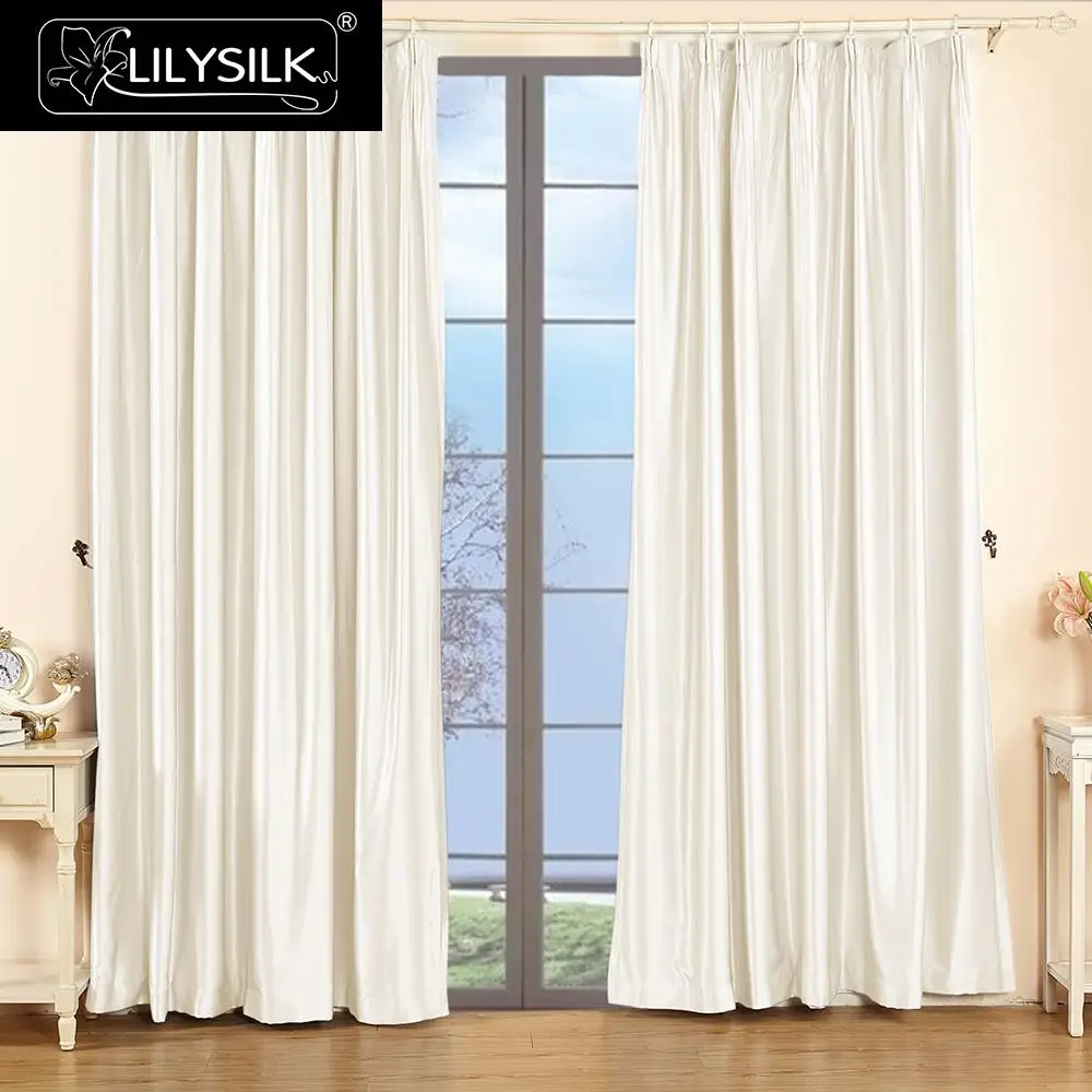 LILYSILK Silk Drapes Curtain Panels 22 Momme Classical Windows Drape