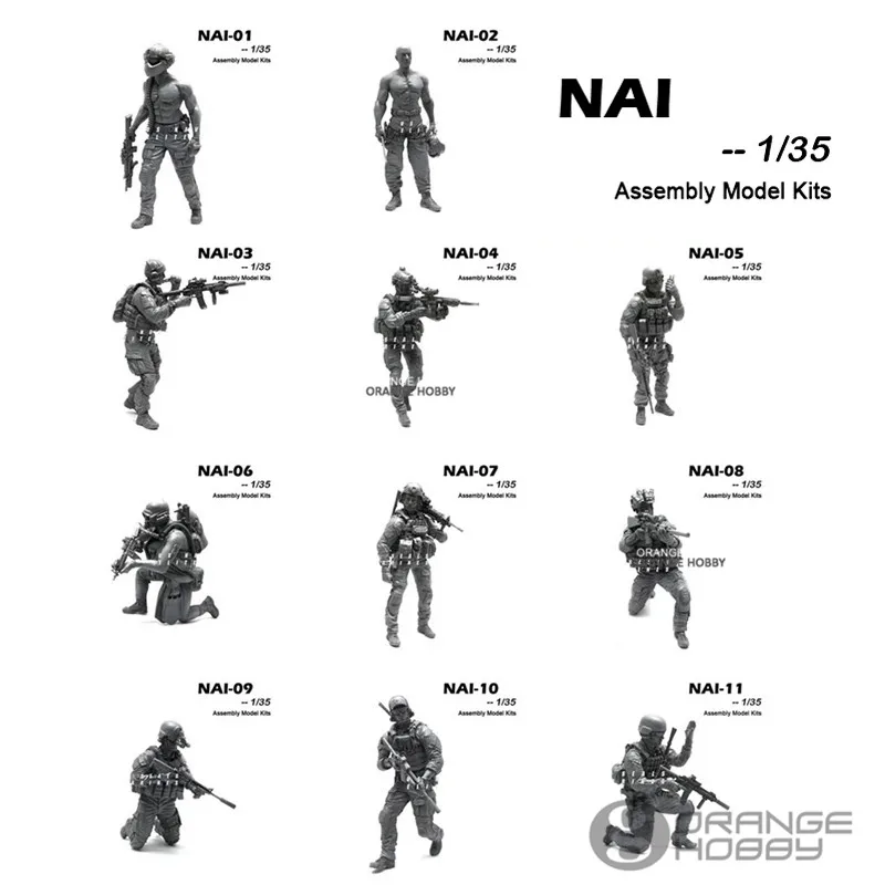 

OHS YuFanModel 1/35 NAI-01-11 NAI Series Part I Modern Army Assembly Military Resin Miniatures Model Building Kits oh