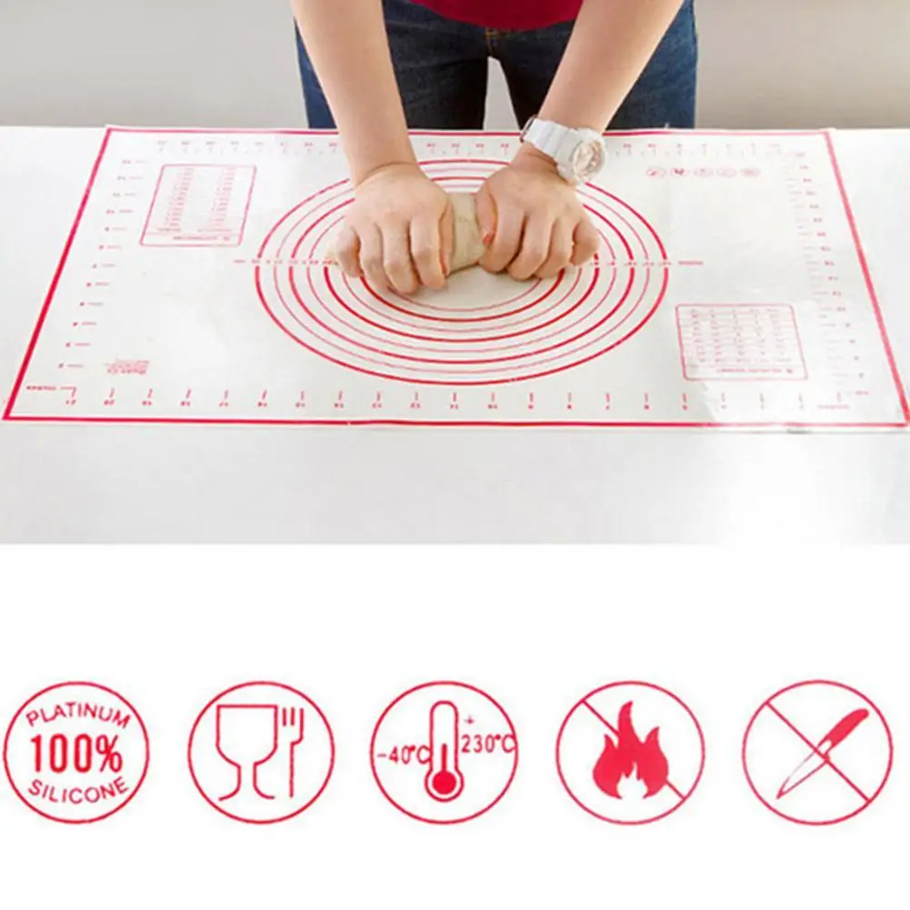 

Silicone Baking Mat Not-stick Kneading Pad Sheet Glass Fiber Rolling for Cake Macaron Silicone Mat Kitchen Baking Tool