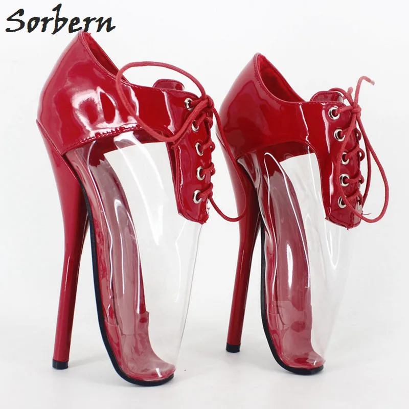 Женские туфли-лодочки унисекс из красной лакированной кожи и ПВХ; прозрачные пластиковые женские туфли; escarpins femme; пикантные балетки на высоком каблуке