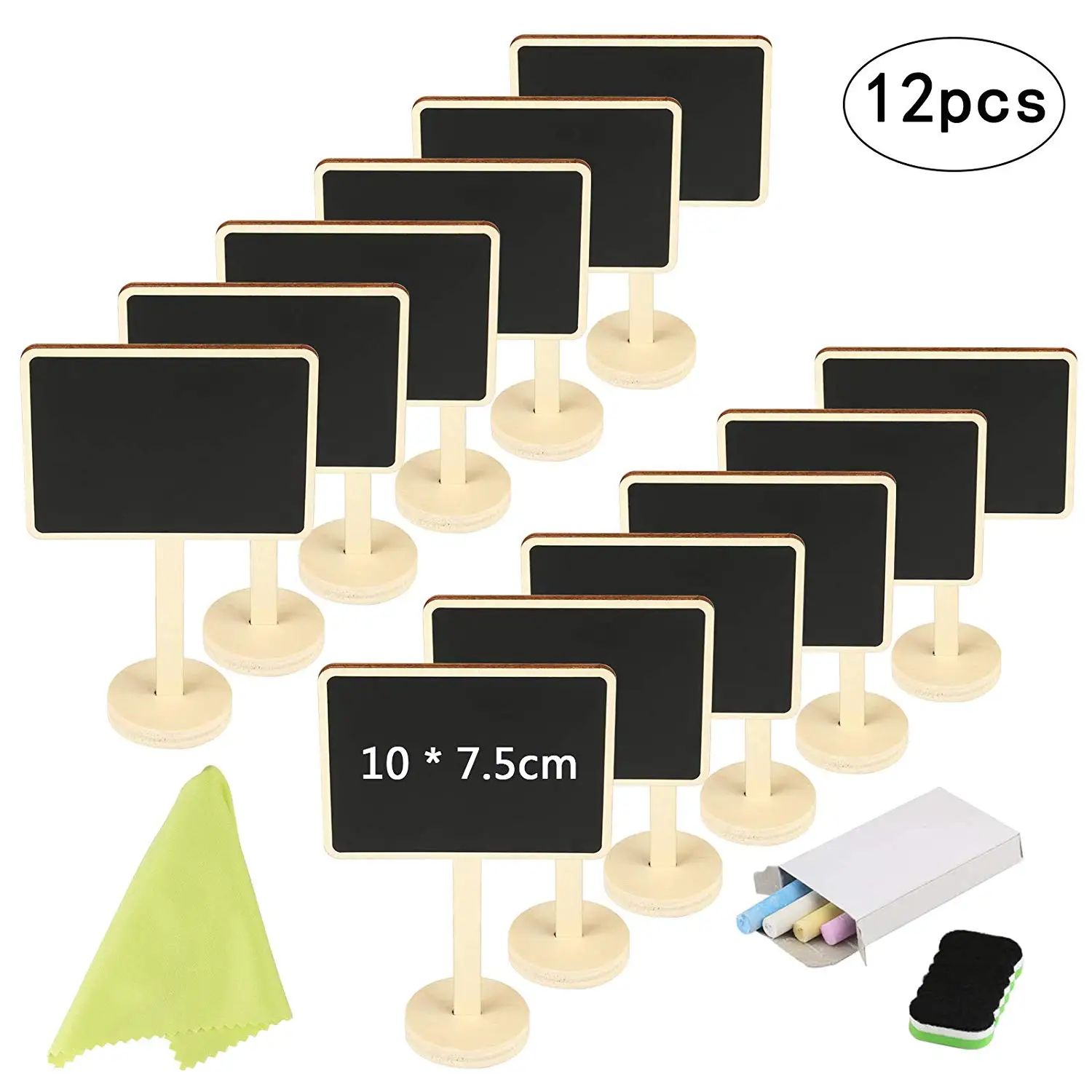 

METABLE Mini Chalkboard 12 Pcs Blackboard with Stand for Party Wedding Table Number Message Board Signs.