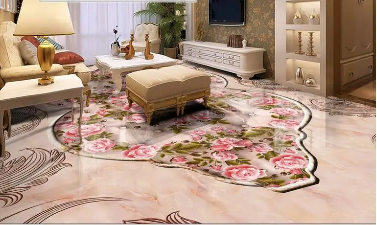 

Custom 3d flooring Luxury European marble 3d floor wallpaper for living room photo wall mural self-adhesive floor wallpaper