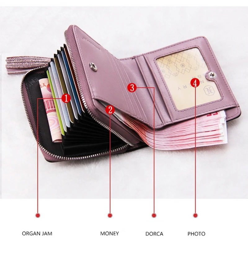 Mododiino, Женский кошелек из натуральной кожи, роскошные женские кошельки, дизайнерские женские кошельки с кисточками, кошелек для монет, браслет, клатч, DNV1132