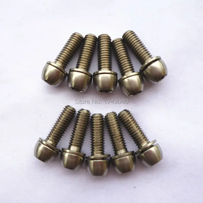 M6 x 18mm Titanium bolts tapered SUPERIOR QUALITY polished ti