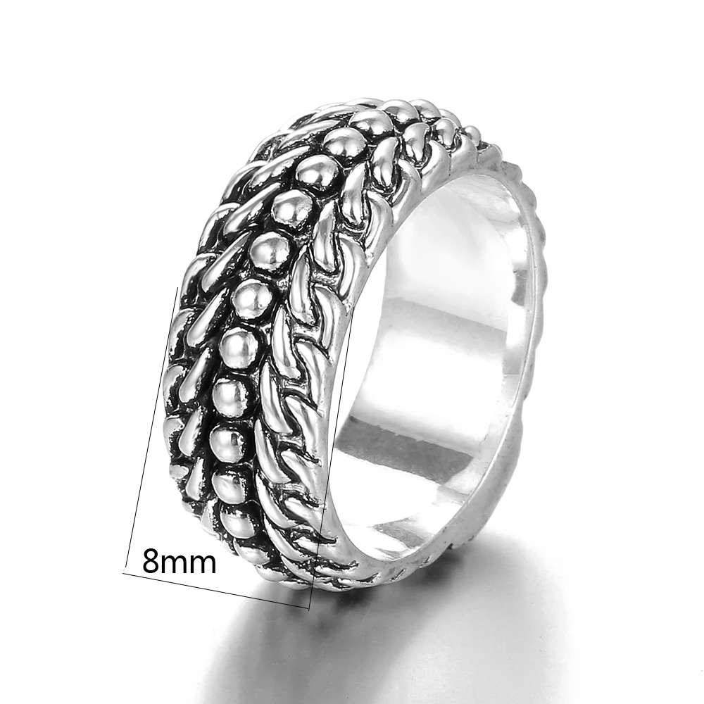 Ancient silver Retro Men's Ring Finger Punk Buddha Ring Couple Jewelry Wholesale Bijoux Femme Engagement Ring Accessories