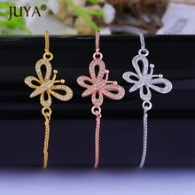 

trendy copper zircon rhinestone dragonfly bracelet femme adjustable chain link charm bracelet bangle christmas gifts for women