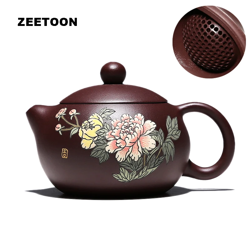 210cc Authentic Yixing Teapot Master Handmade Boutique Peony Xi Shi Pot